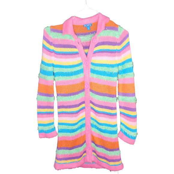 The Children's Place Girls XL Size 14 Striped Long Cardigan Sweater Textured - Picture 1 of 10